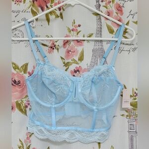 Women's Lace Lingerie Corset | (Light/Powder) Blue - Auden